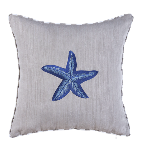 Sea Star Kırlent Kılıfı 45x45 cm Bej/Lacivert