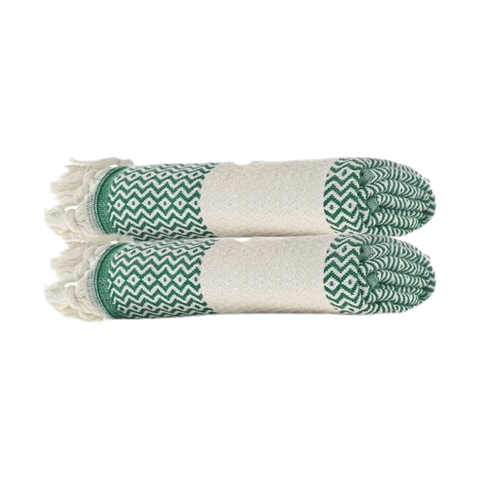 Aztec %100 Pamuk Yüz Havlu Seti 40x90 cm Yeşil