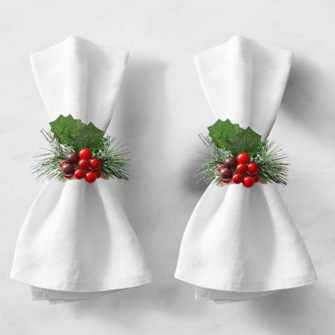 Genoa Dokuma Keten Leke Tutmaz Peçete Beyaz (2'li Set)