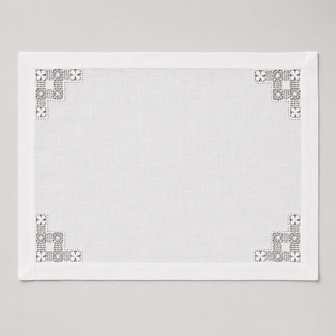 Dantelo Delik İş Nakışlı Keten Amerikan Servisi 35x50 cm (2'li Set)