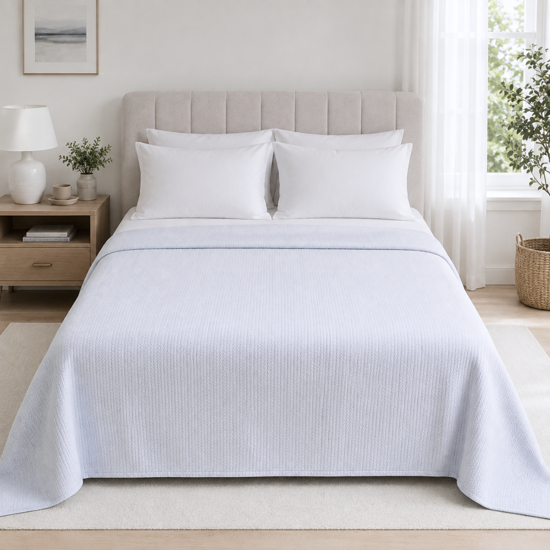 Mila %100 Pamuk Çift Kişilik Pike Takımı 220x240 cm Buz Grisi