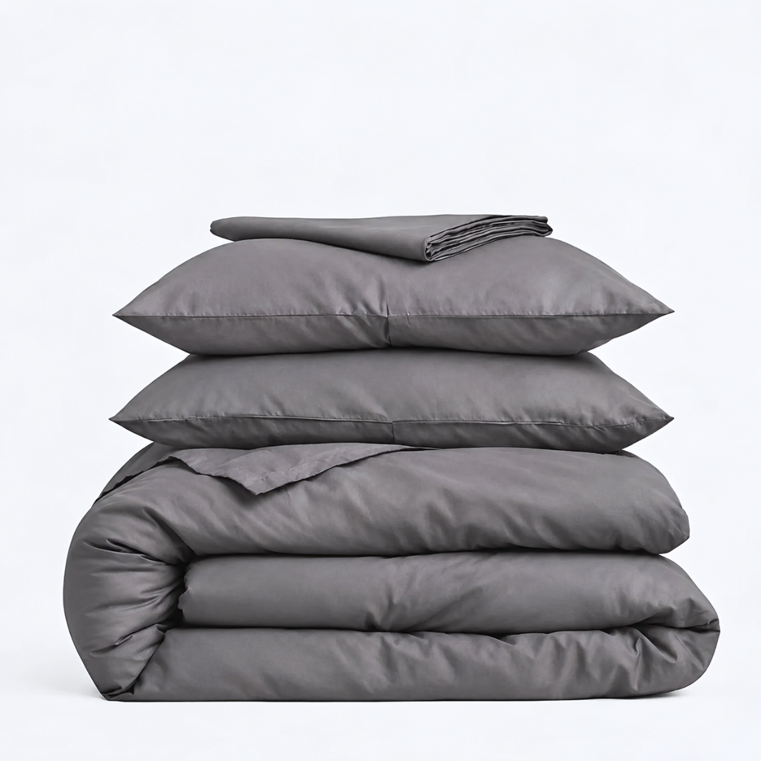 Clara Premium Pamuk Saten Çift Kişilik Nevresim Takımı 200x220 cm Füme