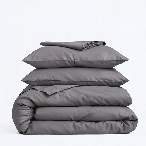Clara Premium Pamuk Saten Çift Kişilik Nevresim Takımı 200x220 cm Füme