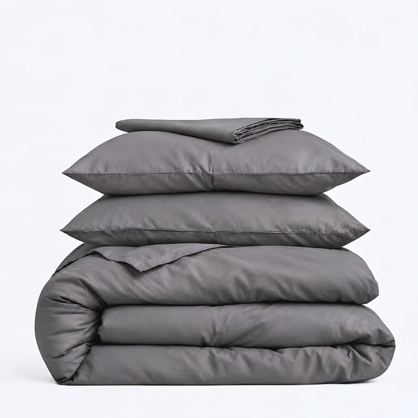 Clara Premium Pamuk Saten Çift Kişilik Nevresim Takımı 200x220 cm Füme