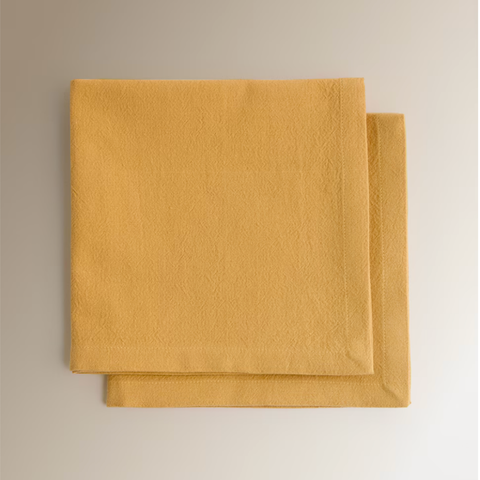 Genoa Dokuma Keten Leke Tutmaz Peçete Safran (2'li Set)