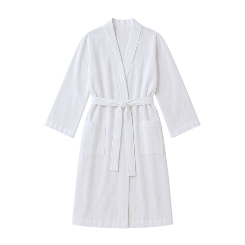 Luz Yıkanmış Keten Kimono Beyaz