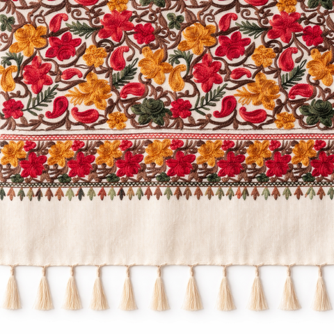 Riva Çok Amaçlı Yün Şal 70x200 cm Krem