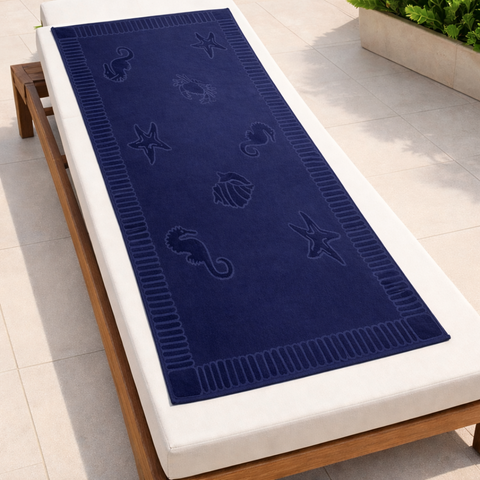 Aqua Premium Pamuk Plaj Havlusu Lacivert