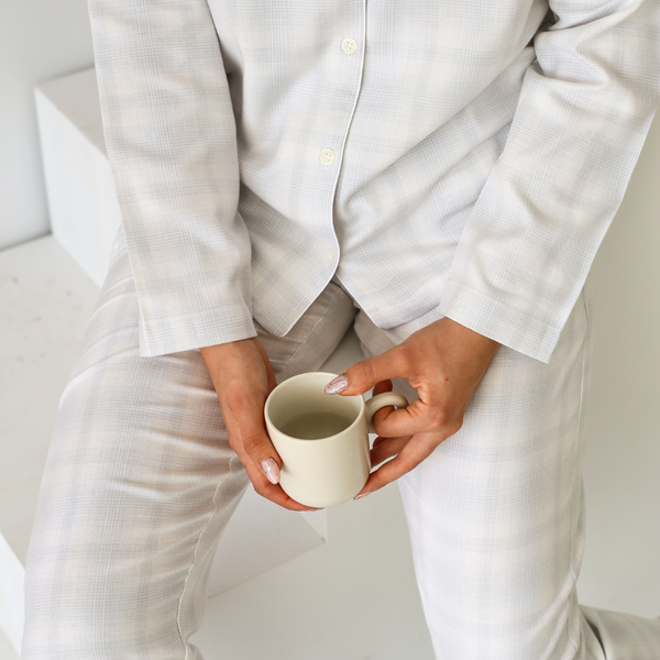 Minimal Gray %100 Pamuk Kadın Pijama Takımı