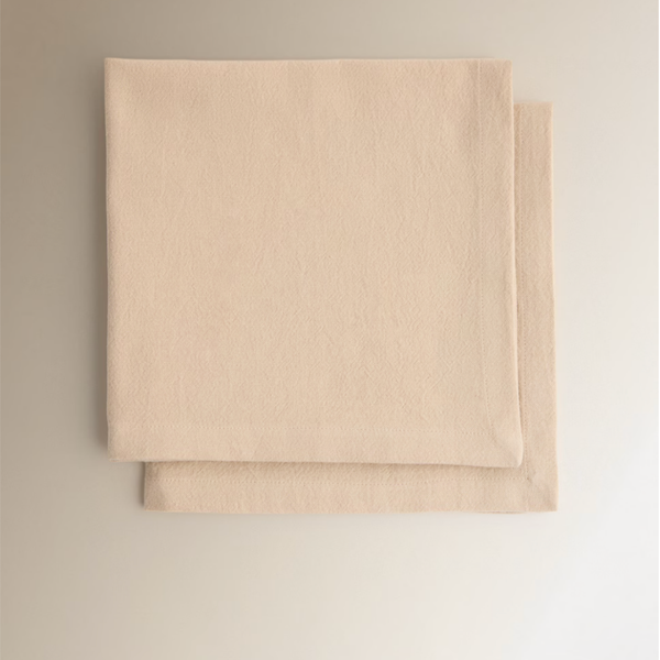 Genoa Dokuma Keten Leke Tutmaz Peçete Vizon (2'li Set)