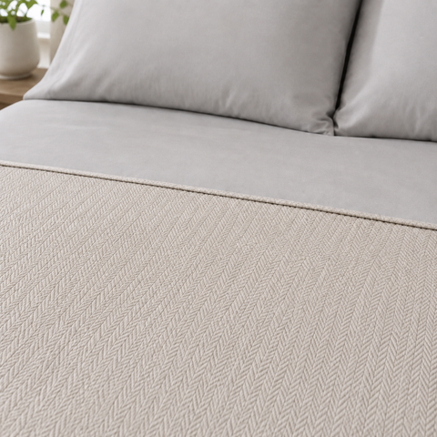 Mila %100 Pamuk Çift Kişilik Pike Takımı 220x240 cm Vizon