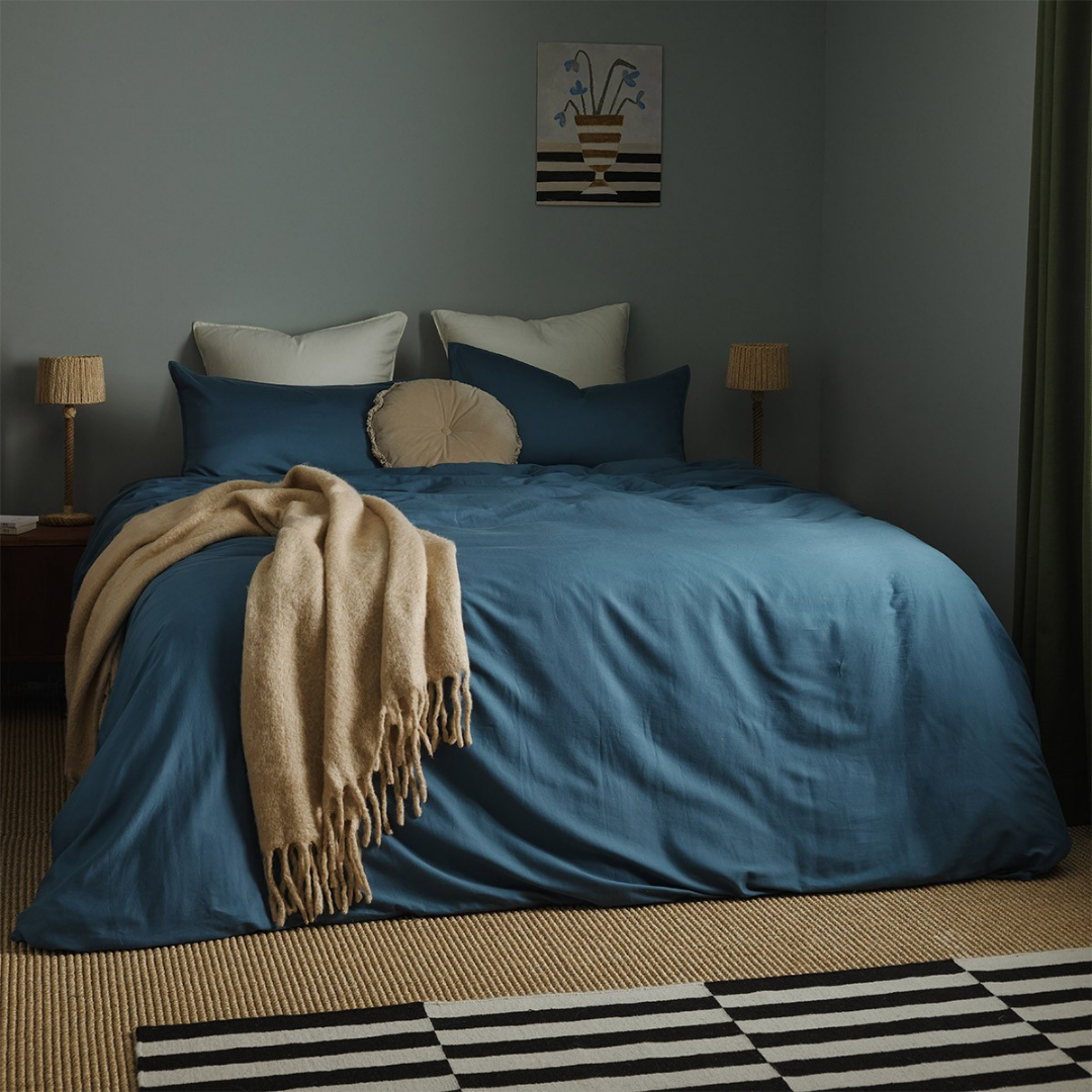 Allure Müslin Pamuk Nevresim Takımı Sis Mavisi (Limited)