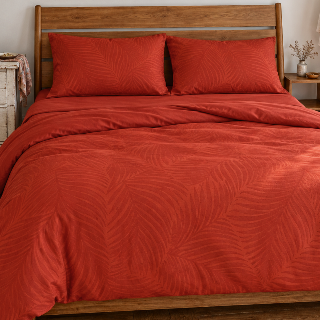 Andora Çift Kişilik Pamuk Saten Nevresim Takımı 200x220 cm Kiremit