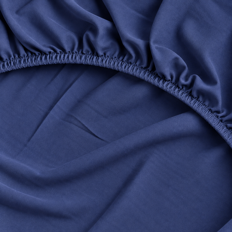 Carla %100 Premium Pamuk Ranforce Çift Kişilik Lastikli Çarşaf Seti 160x200 cmI Indigo Mavi