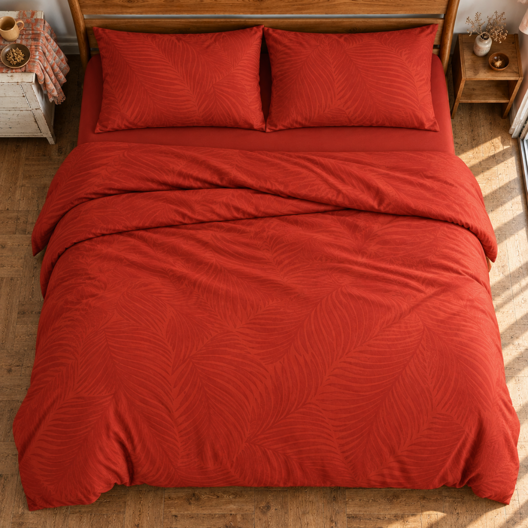 Andora Çift Kişilik Pamuk Saten Nevresim Takımı 200x220 cm Kiremit