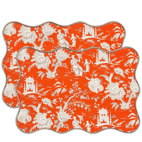 Kyoto Village Premium Dokuma Kıvrımlı Amerikan Servisi 35x50 cm Vizon (2'li Set)