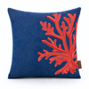 Coral Premium Kot Nakışlı Kırlent Kılıfı 45x45 cm