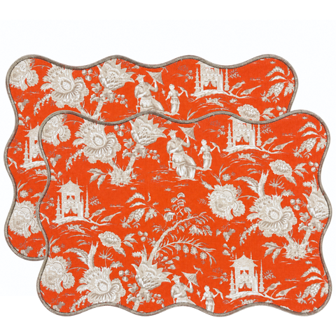 Kyoto Village Premium Dokuma Kıvrımlı Amerikan Servisi 35x50 cm Vizon (2'li Set)