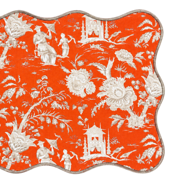 Kyoto Village Premium Dokuma Kıvrımlı Amerikan Servisi 35x50 cm Vizon (2'li Set)