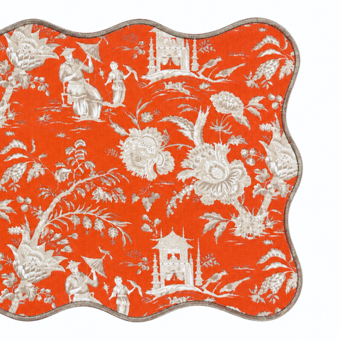 Kyoto Village Premium Dokuma Kıvrımlı Amerikan Servisi 35x50 cm Vizon (2'li Set)