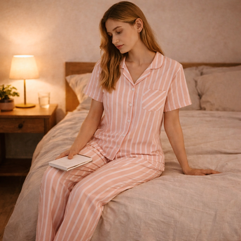 Edan Pamuk Kadın Pijama Takımı Açık Pembe