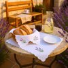 Lavender Nakışlı Ekmek Sepeti Örtüsü 60x60 cm
