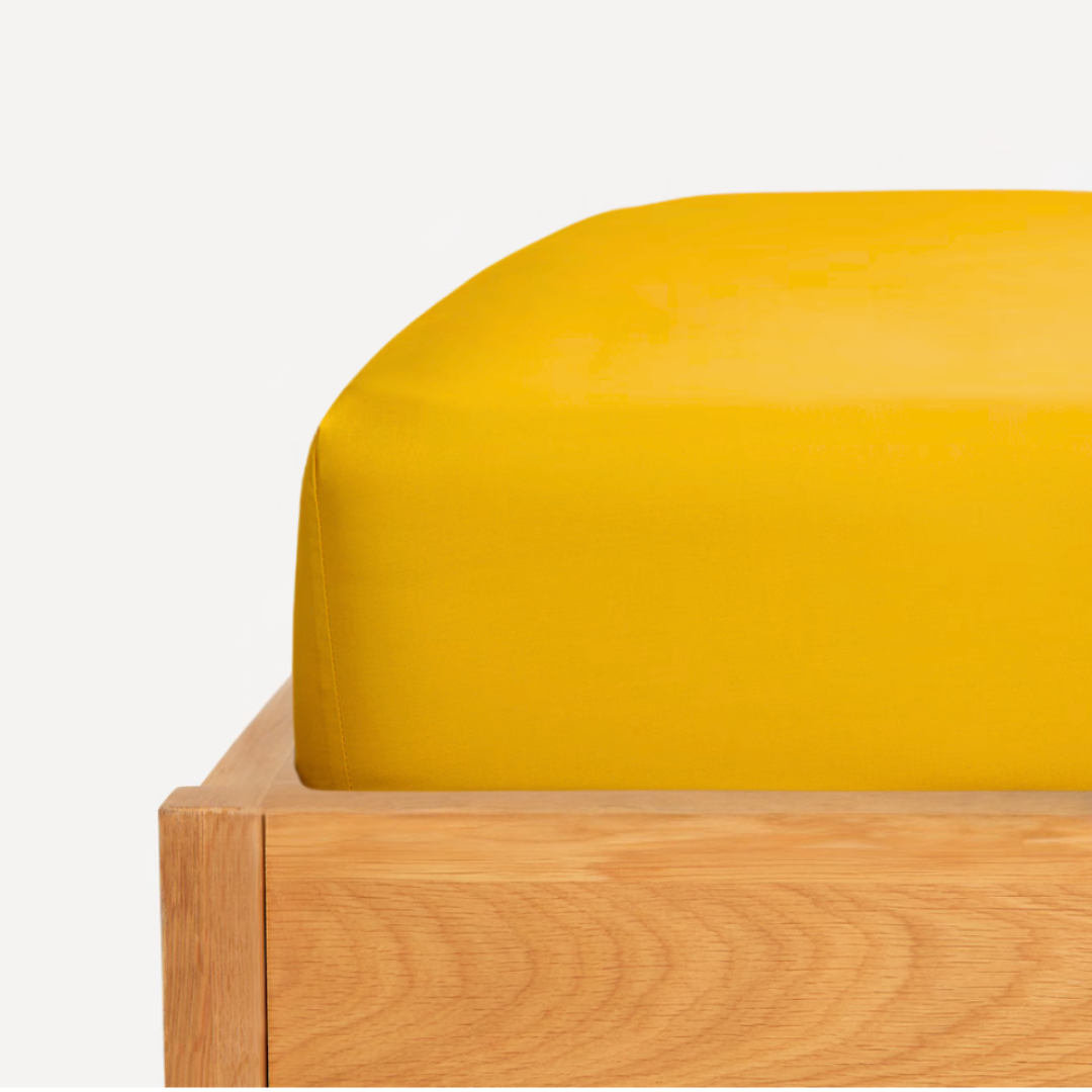 King Size Lastikli Bambu Aloe Vera Çarşaf 180x200 cm Hardal