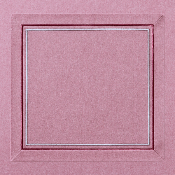 2 Sıra Piko Nakış Detaylı Keten Leke Tutmaz Peçete Gül Kurusu (2'li Set)