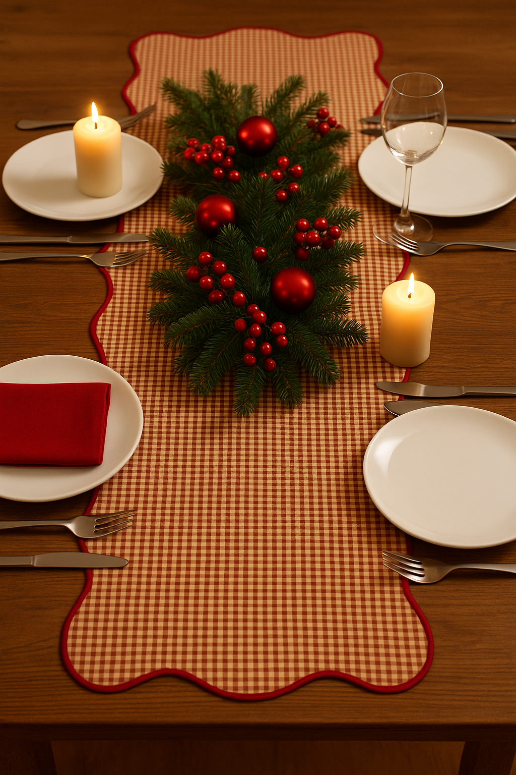 Jingle Kıvrımlı Runner 40x150 cm Kırmızı