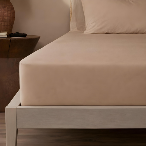 Stella %100 Premium Pamuk Ranforce Tek Kişilik Lastikli Çarşaf 100x200 cm Cappuccino