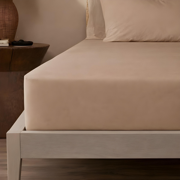 Stella %100 Premium Pamuk Ranforce Tek Kişilik Lastikli Çarşaf 100x200 cm Cappuccino