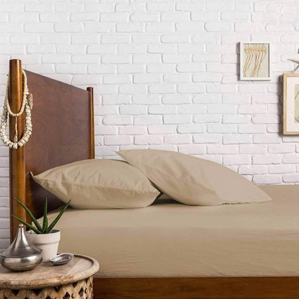 Stella %100 Premium Pamuk Ranforce Tek Kişilik Lastikli Çarşaf 100x200 cm Cappuccino