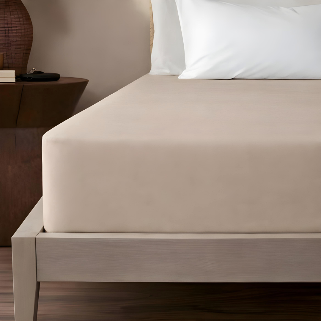 Stella %100 Premium Pamuk Ranforce Çift Kişilik Lastikli Çarşaf 160x200 cm Kum Beji