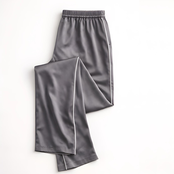 Noiré Pamuk Saten Unisex Ev Pantolonu Füme