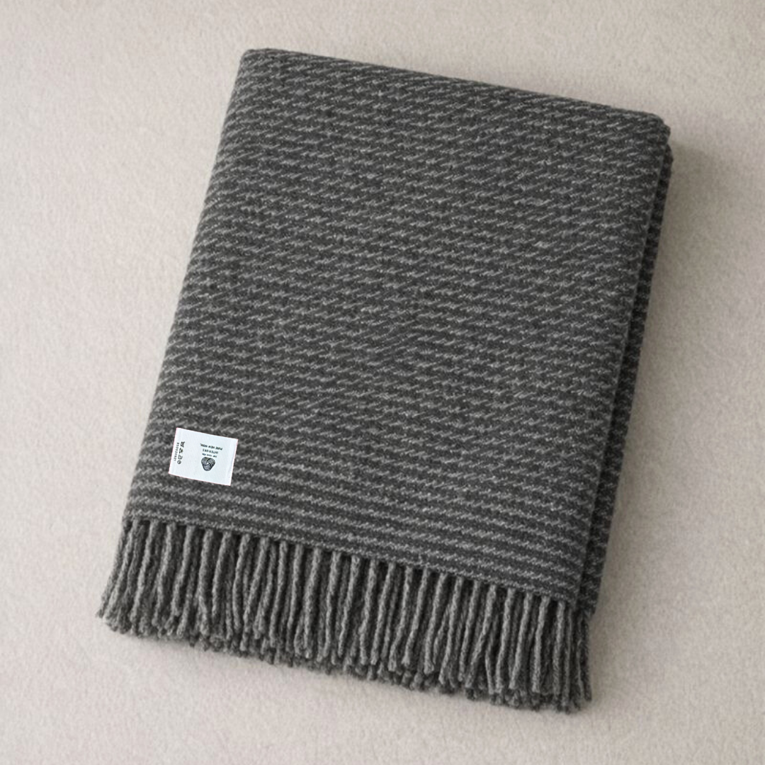 Heritage Tek Kişilik Pure Merino Wool Battaniye Antrasit (Limited)