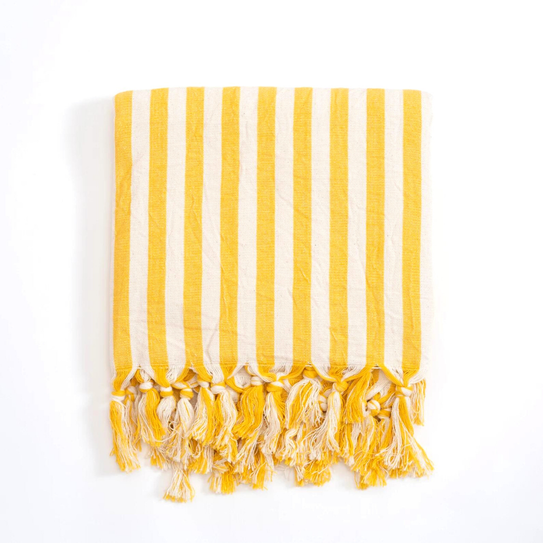 Stripe %100 Pamuk Peştamal 100x200 cm Sarı