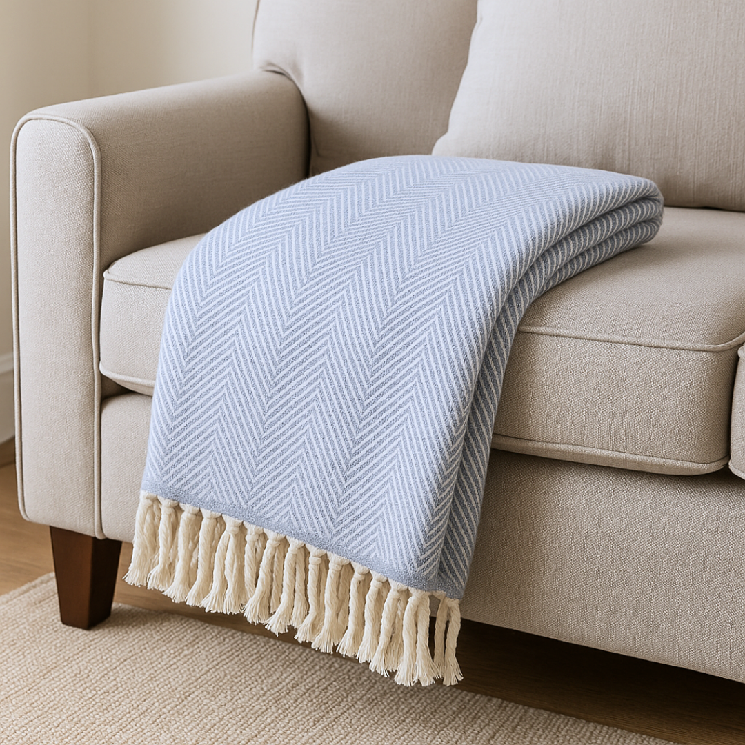 Laura %100 Pamuk Throw Battaniye 150x200 cm Lila