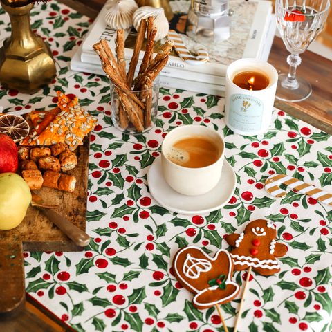 New Year Blossom Premium Keten Masa Örtüsü