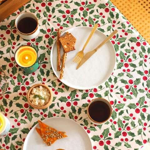 New Year Blossom Premium Keten Masa Örtüsü