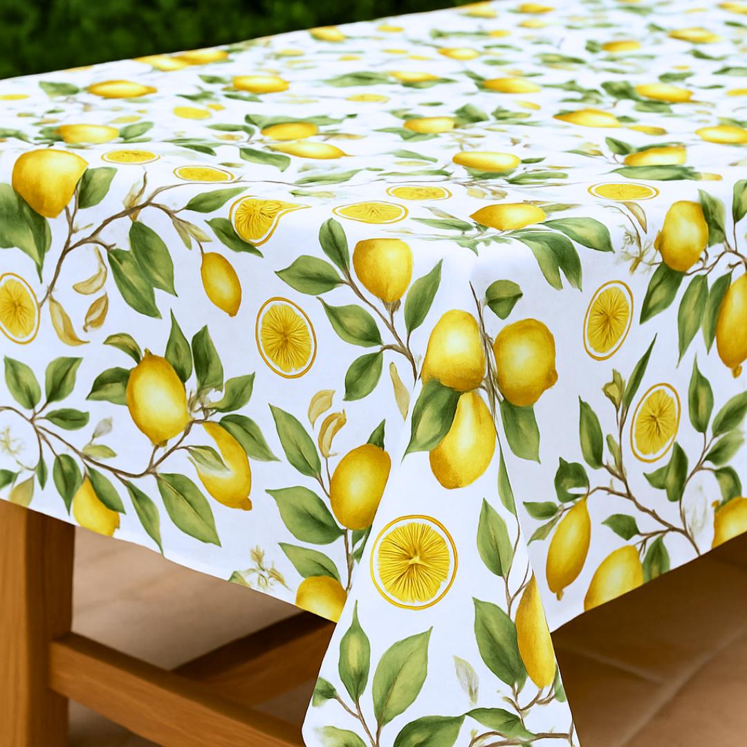 Lemonade Reçine Kaplamalı Dokuma Keten Leke Tutmaz Masa Örtüsü
