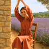 Luz Yıkanmış Keten Kimono Kiremit