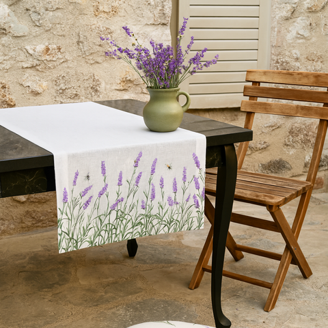 Lavender Leke Tutmaz Keten Runner 50x150 cm