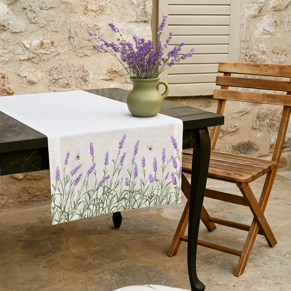 Lavender Leke Tutmaz Keten Runner 50x150 cm