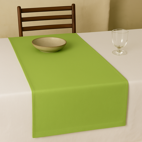 Genoa Dokuma Keten Leke Tutmaz Runner 50x150 cm Yeşil