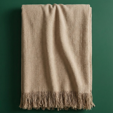 Caela Şönil Throw Örtü 150x220 cm Bej