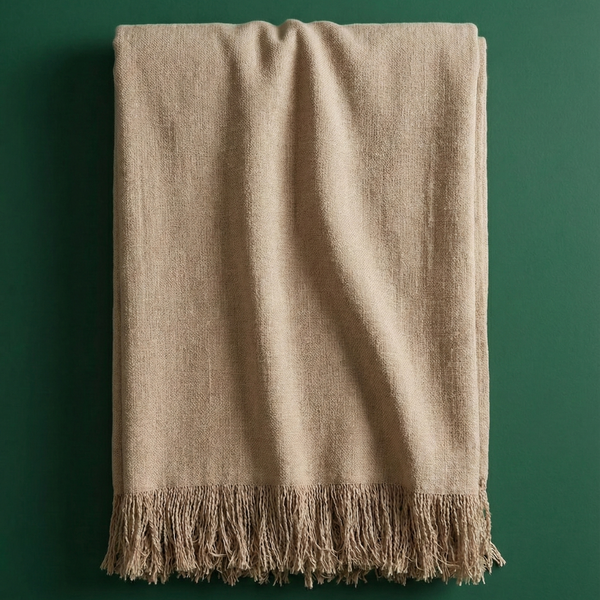 Caela Şönil Throw Örtü 150x220 cm Bej