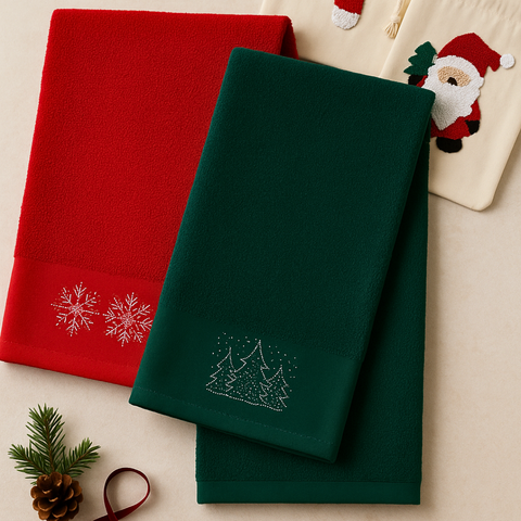 Festive %100 Pamuk Nakışlı Yüz Havlu Seti 50x70 cm