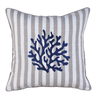 Coral Stripe Kırlent Kılıfı 45x45 cm Bej/Lacivert