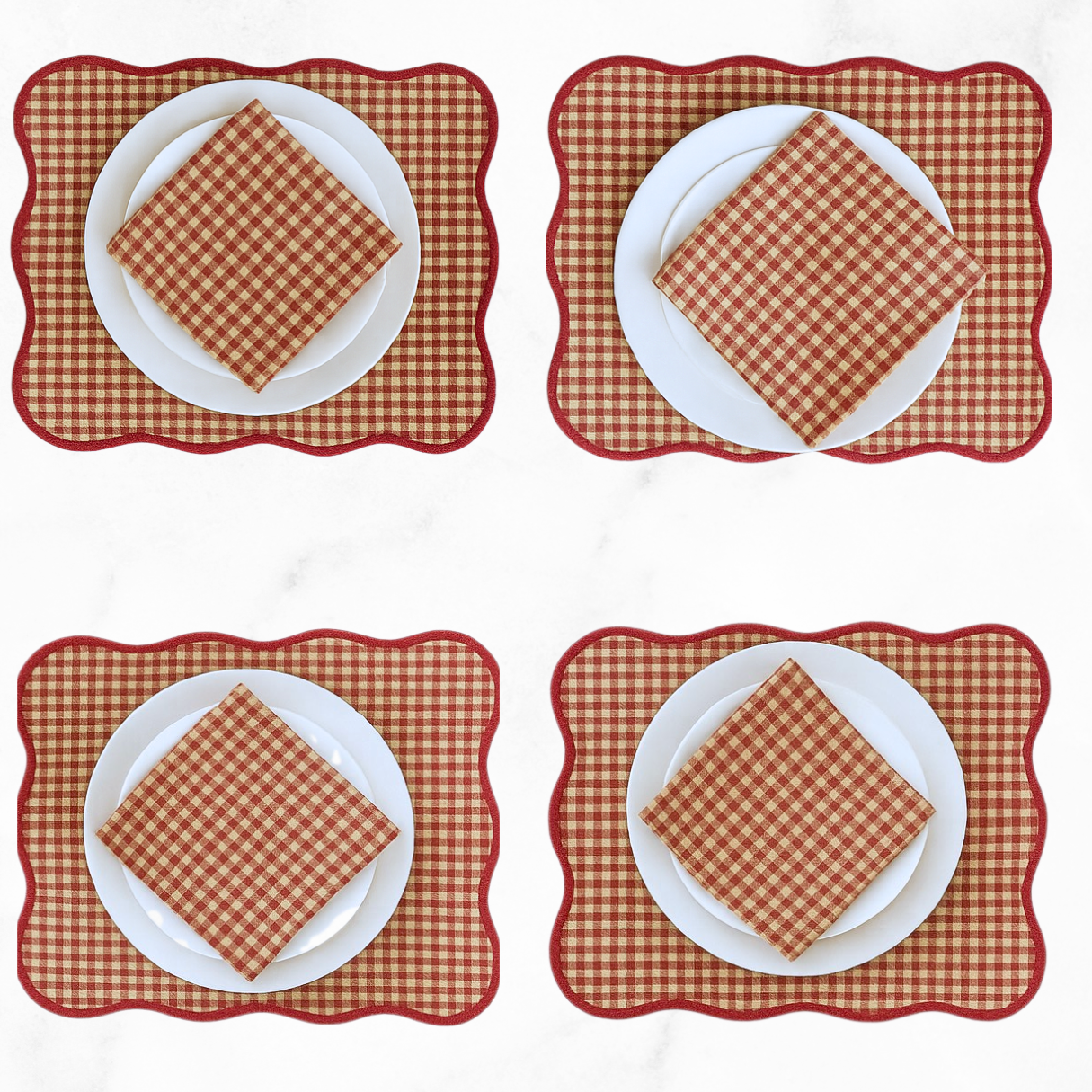 Jingle Kıvrımlı Amerikan Servisi 30x50 cm Kırmızı (2'li Set)