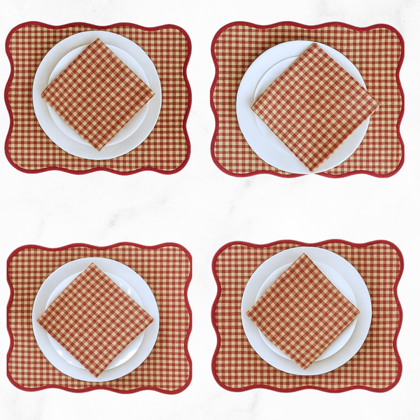 Jingle Kıvrımlı Amerikan Servisi 30x50 cm Kırmızı (2'li Set)